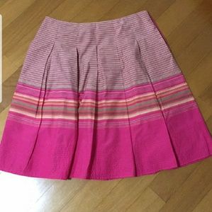 Liz Claiborne Pink Pleated Striped Skirt
